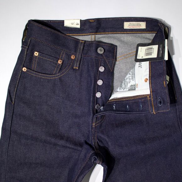NWT $138 Levi's 501 Original Selvedge Jeans High Rise Dark Wash Women Size 26x30 - Picture 10 of 15